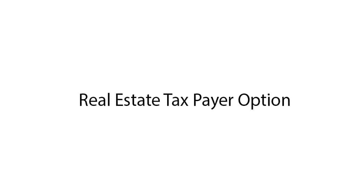 real estate tax payer option heading